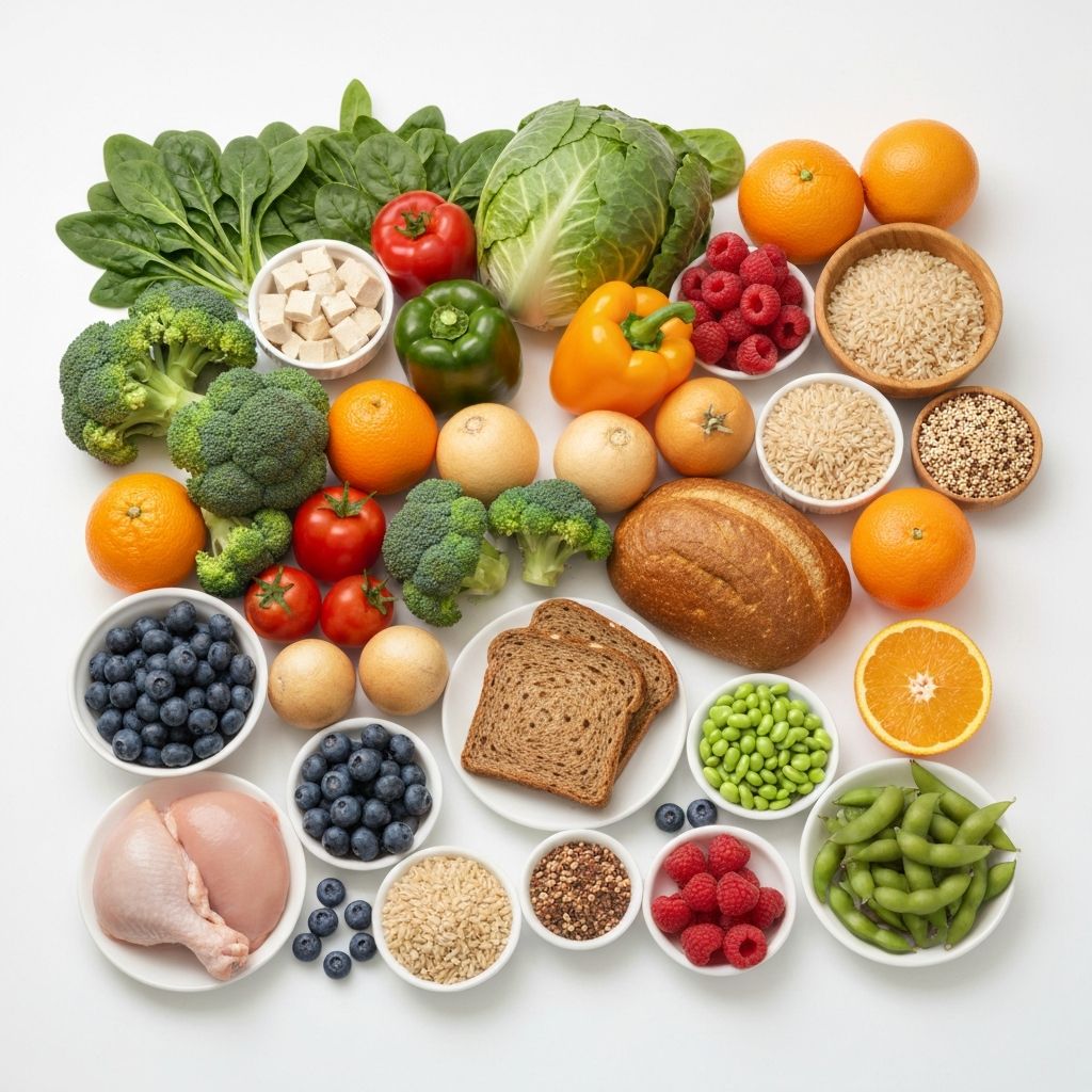 Variety of nutrient-dense foods
